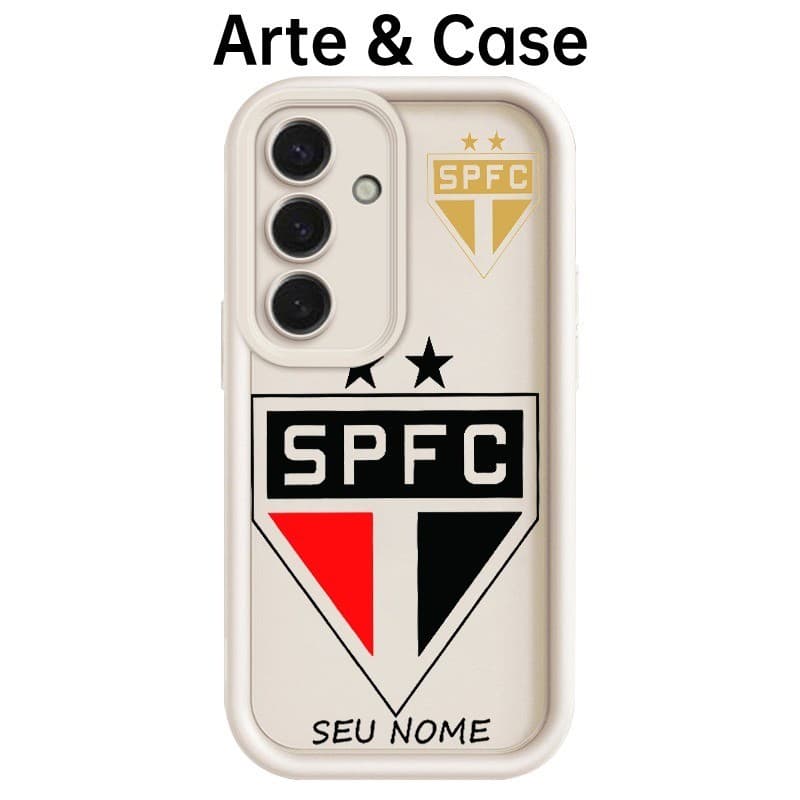 Capinha de Silicone proteção total impacto-São Paulo Futebol Clube Para Samsung Galaxy A01 Core A05s A21s A52 A73