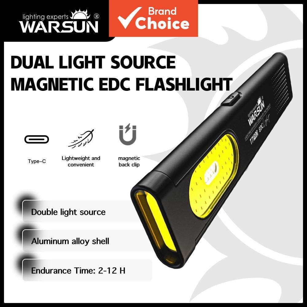WARSUN T7 PRO Lanterna LED Compacta 550 lúmens Recarregável 6 Modos para Acampamento e Oficina