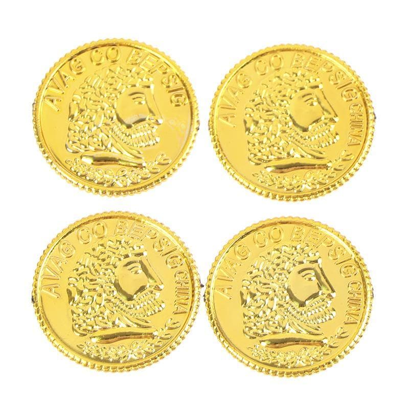 100 Pçs/Saco Moedas Falsas De Ouro Brilhando Piratas Moeda De Plástico Festa Brinquedo Jogo