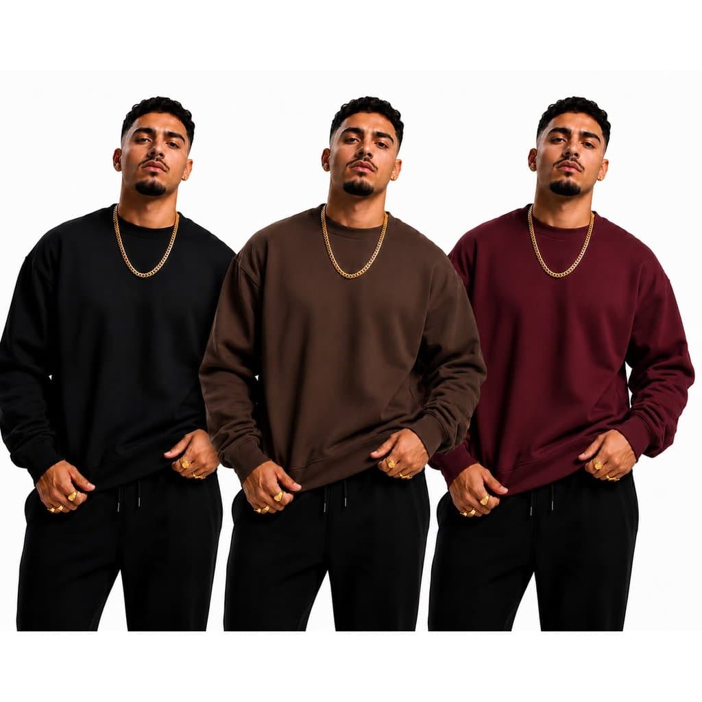 Kit 3 Moletom Masculino Liso 100% Algodão Moletons Masculinos Gola Redonda