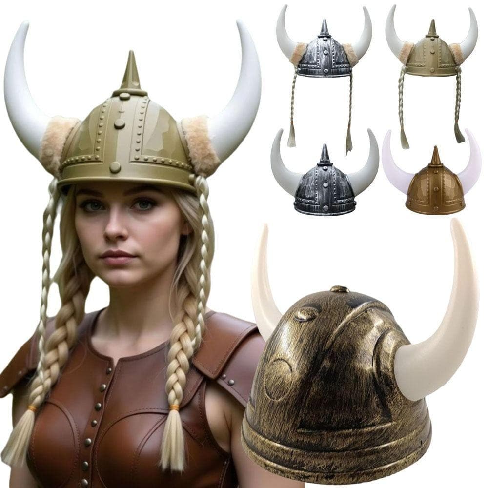 Capacete De Chapéu De Chifre Viking , Ornamento De Cabeça , Cavaleiro Guerreiro Medieval Antigo , Arnês De Touro Realist