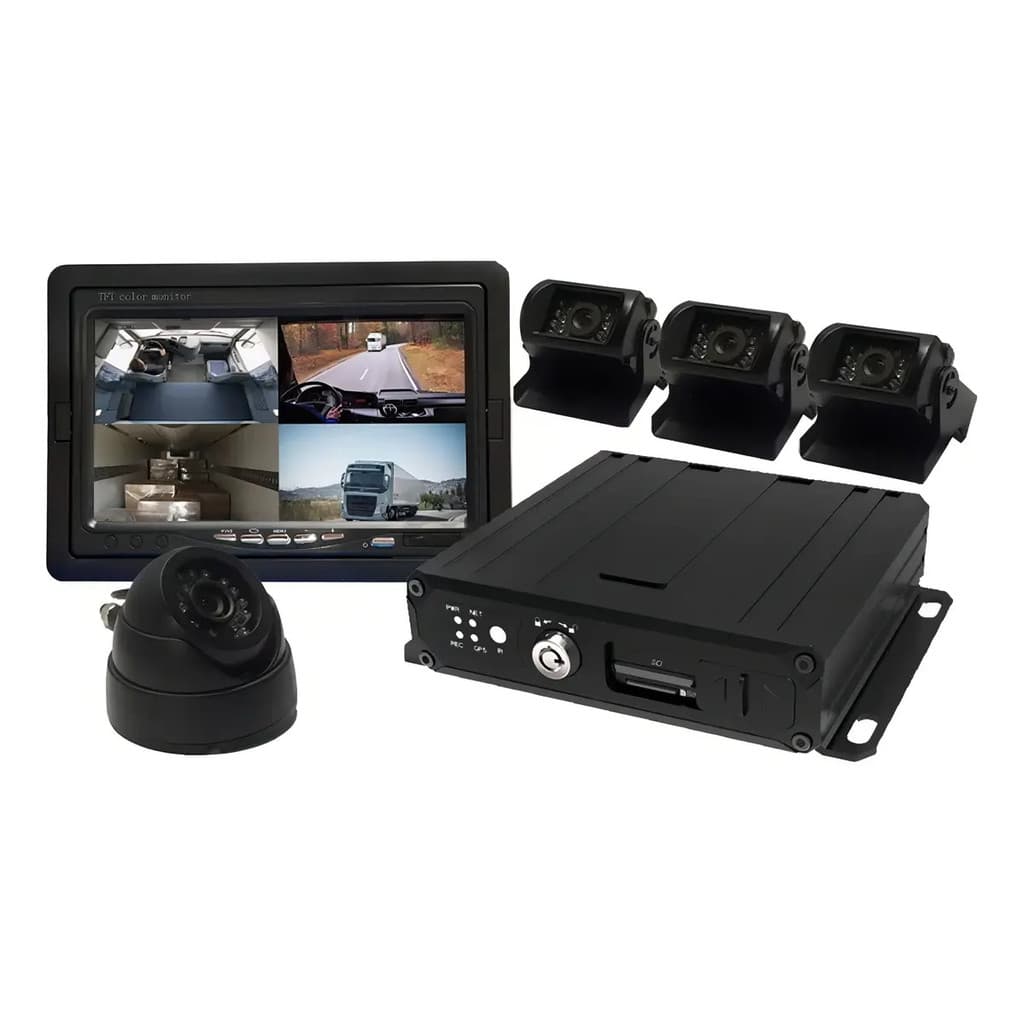 Kit Monitoramento Veicular 4 Câmeras AHD DVR Automotivo Tela 7" GPS 4G SD SIGMA-K2104 Aitek