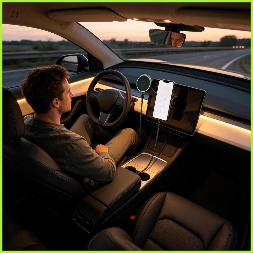 Suporte Magnético Do Telefone Da Tela Carro Carregador Sem Fio Smartphone Berço De Controle Central Para beqaxbr