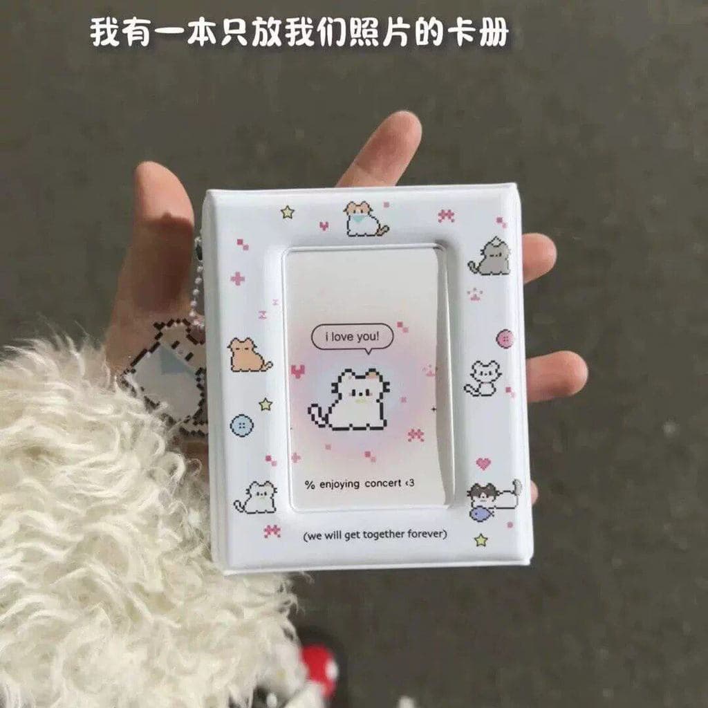 Pixel gatinho cartão livro de alto valor ins estilo 10cm Yigongge Photocard livro de armazenamento bonito Mini Polaroid