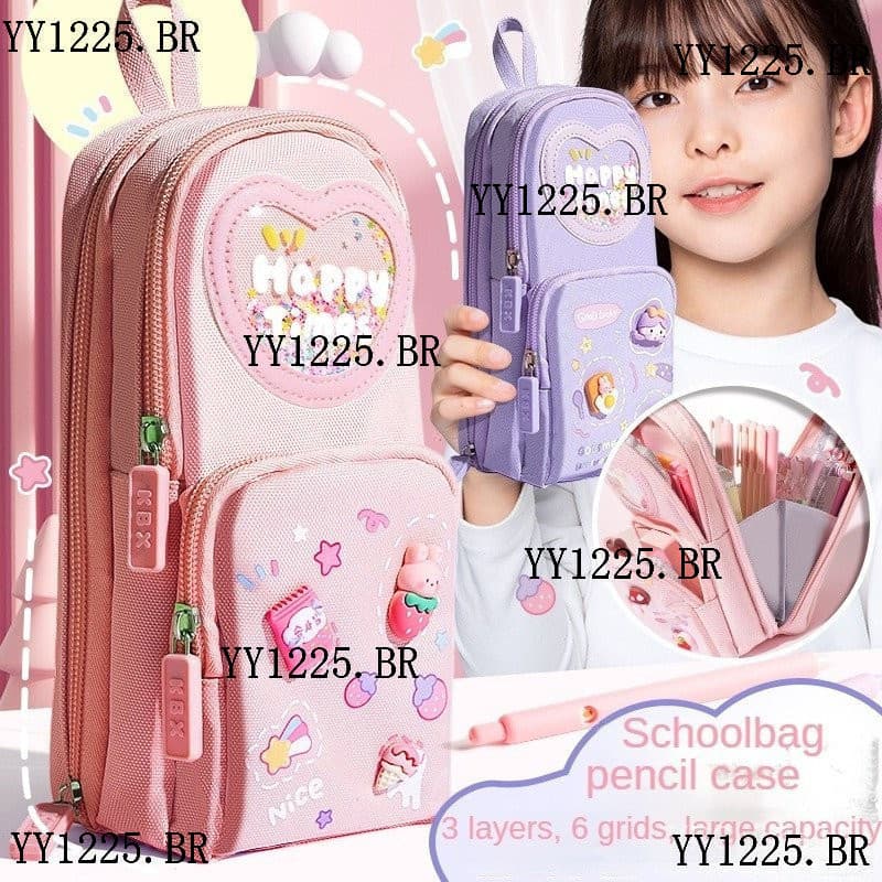 Estojo de lápis tipo bolsa escolar Estojo de lápis de grande capacidade Estojo de lápis simples e bonito