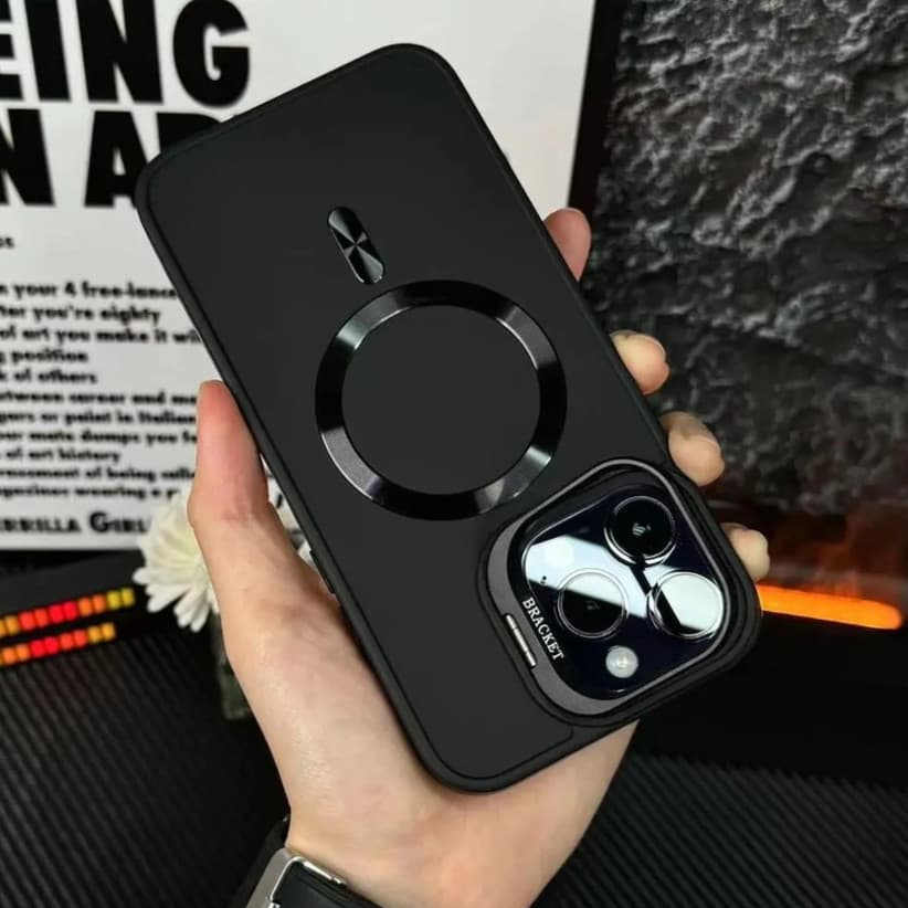Lente Invisível Suporte Caso De Carregamento Sem Fio Para iPhone 16 Pro Max 15 Plus Ar 17 14 13 12 11 Escudo Protetor Fo