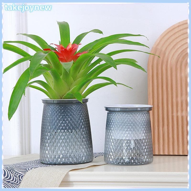 [takejoynewBR] Vaso De Flores Com Rega Automática , Plantas Hidropônicas Internas , Suculento , Mini Vasos De Planta , M