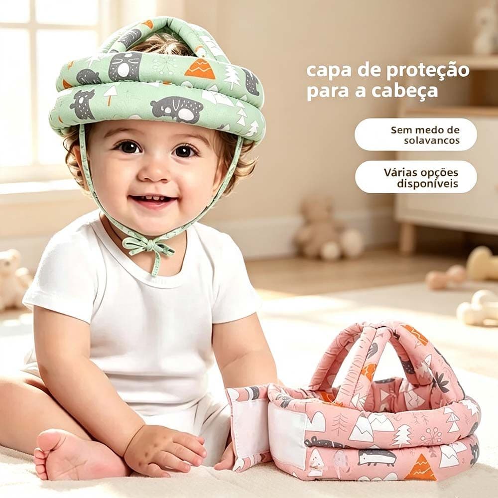 Capacete Protetor De Cabeça Infantil Com Tamanho Ajustável Para Bebês Engatinhar Primeiros Passos