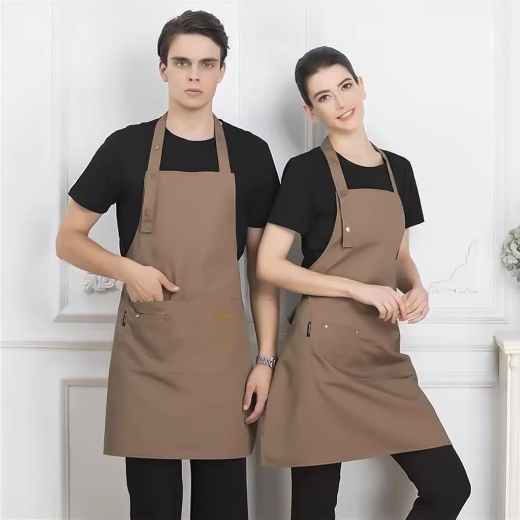 Avental Unissex Funcional Ajustável Com Bolsos Para Restaurantes Bares Churrasco Salão de Beleza