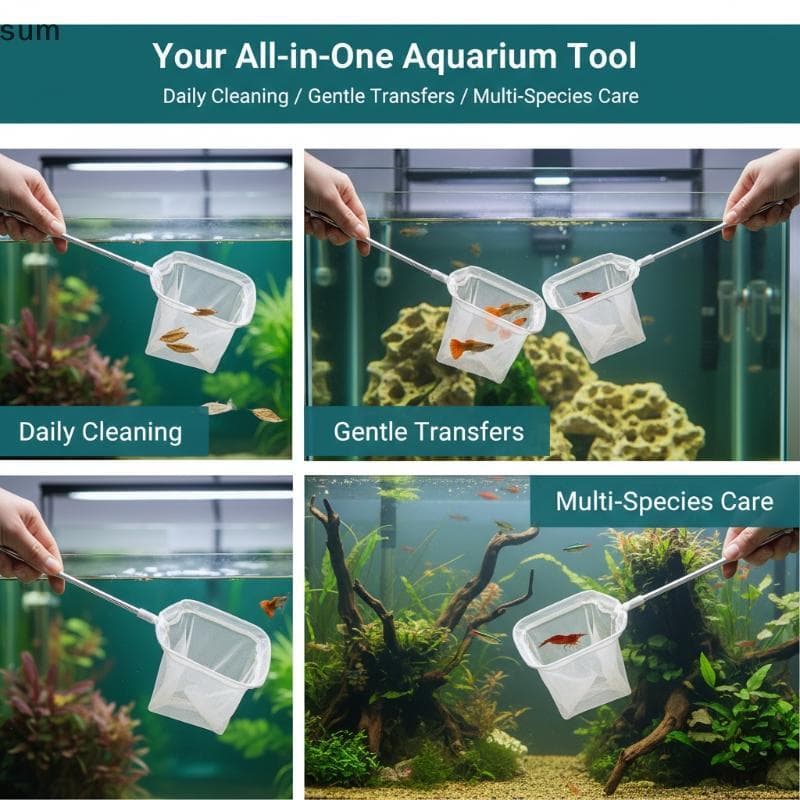 [sum] Rede De Pesca 3D Para Tanque De Aquário , Malha Fina , Coletor De Peixes Lago , Mini Camarão , Criação De Plantas
