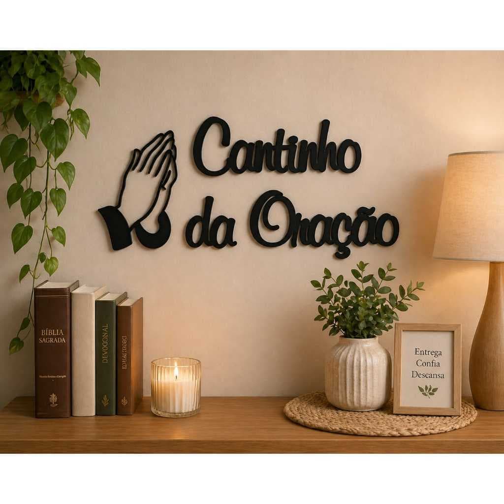 Aplique Decoração de Parede Cantinho da Oração Mdf 3mm Quadro