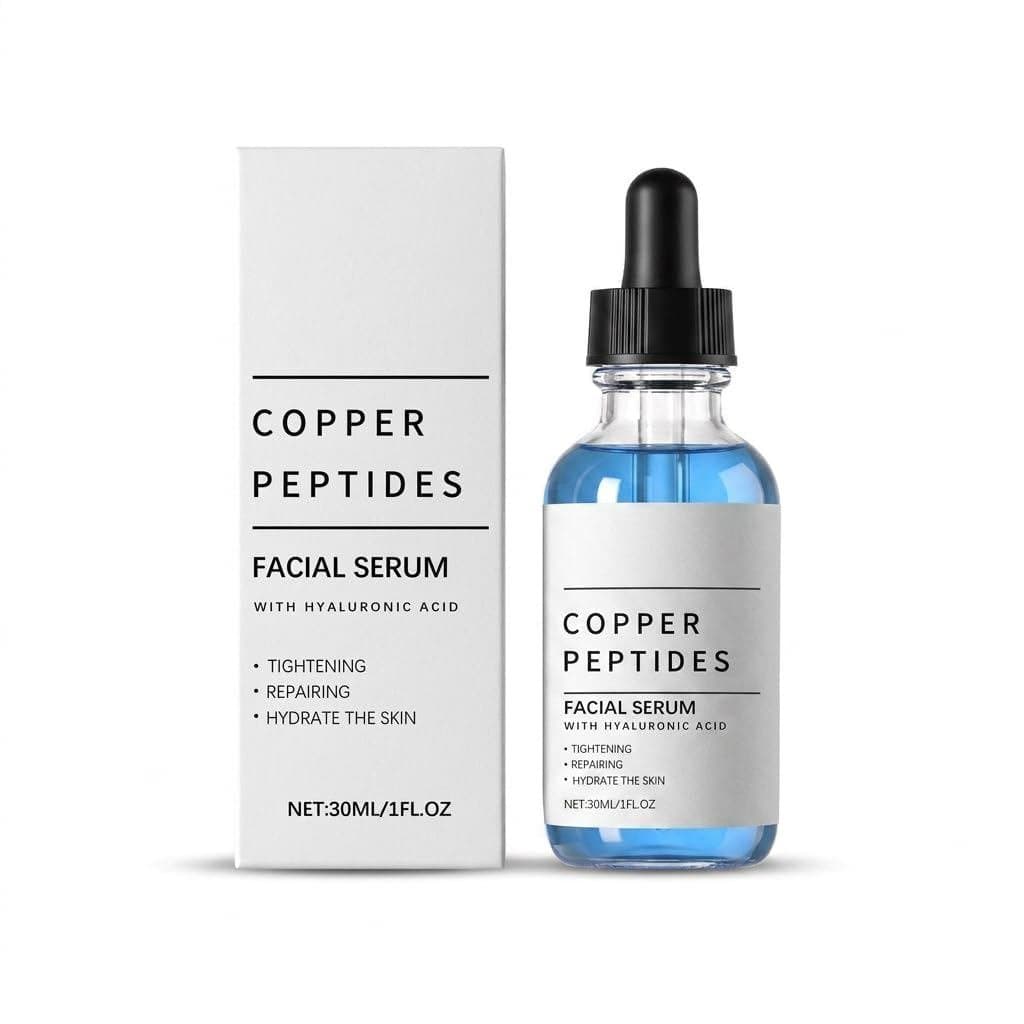 Sérum Facial com Peptídeos de Cobre e Ácido Hialurônico, Antienvelhecimento, para Firmar e Hidratar, Fórmula Hidratante