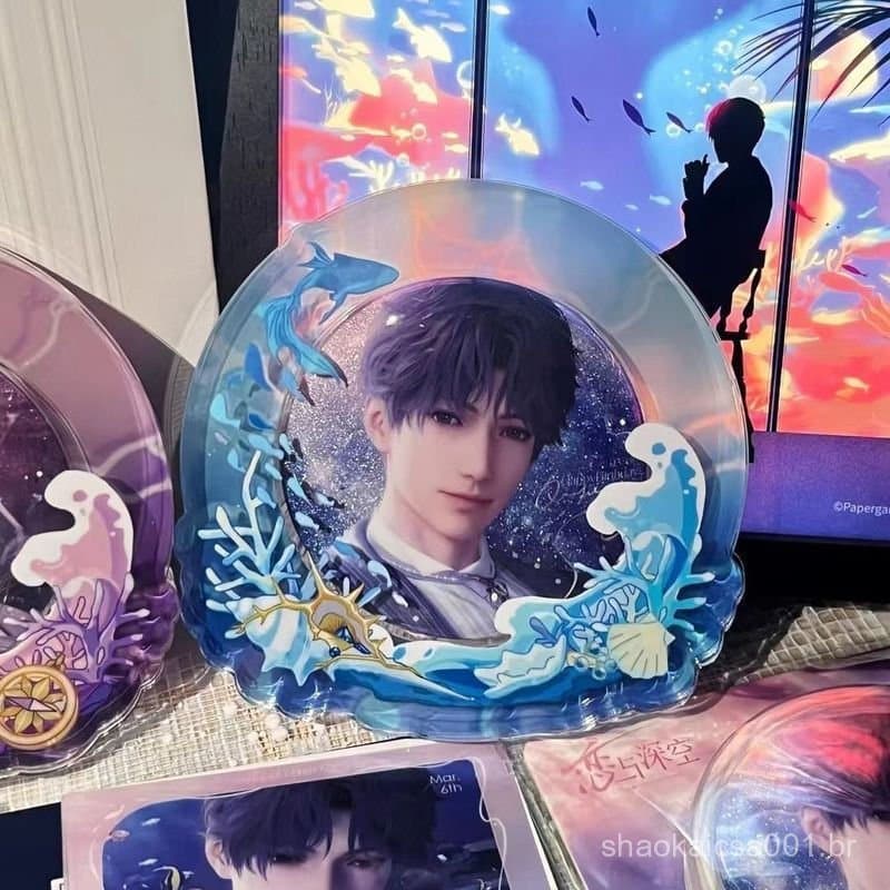 2 Peças 58mm Jogo Amor E Espaço Profundo Itabag Rafayel QiYu Padrão Oceano Acrílico Redondo Metal Crachá Expositor Mangá
