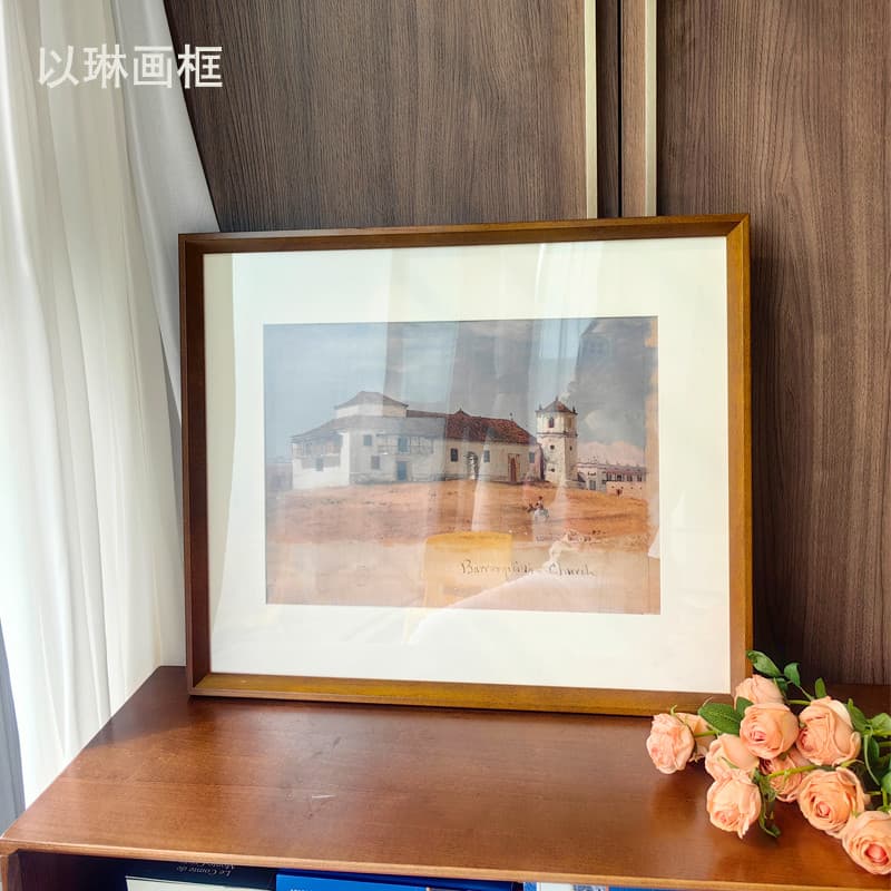 Irene Moldura Aquarela Pintura Chinesa Pintura a Óleo Moldura para Fotos Mesa de Madeira Maciça Pendurar Parede 8 Aberto
