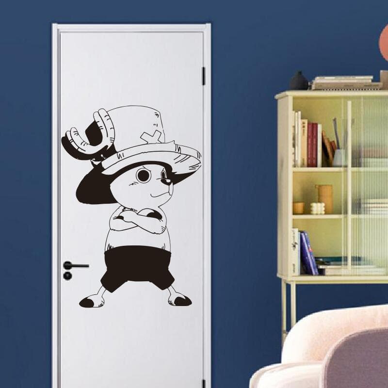 Bonito Chopper adesivos pintura decorativa dos desenhos animados Anime quarto porta adesivos quarto das crianças Layout