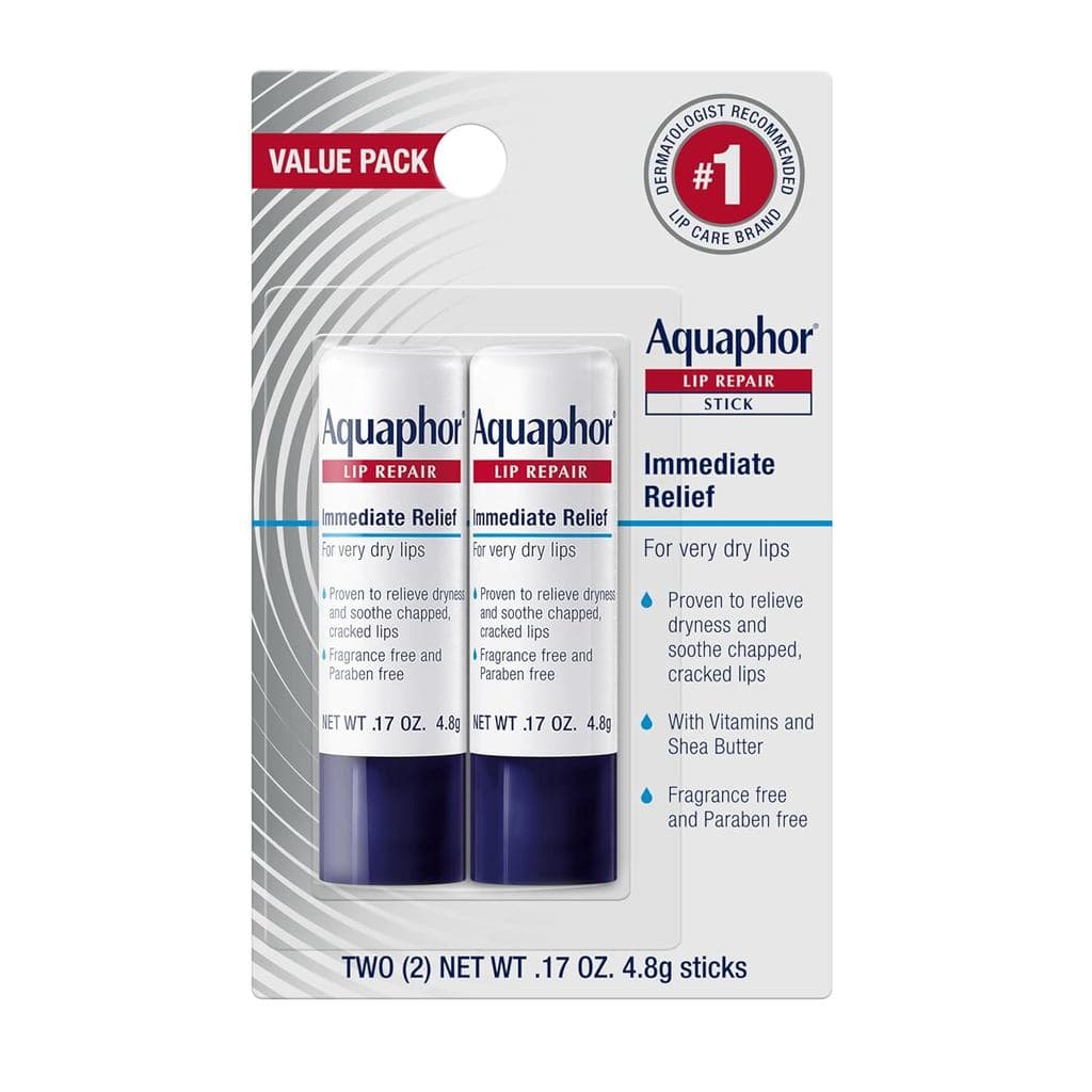 Bálsamo Labial Hidratante Aquaphor Lip Repair Stick, Alivia a Secura, 0,17 onças, um pacote