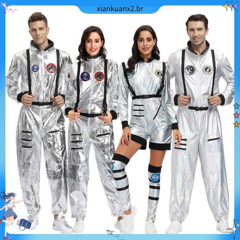 Halloween adulto vagando terra espaço terno astronauta Cosplay casal vestir-se traje de desempenho de palco