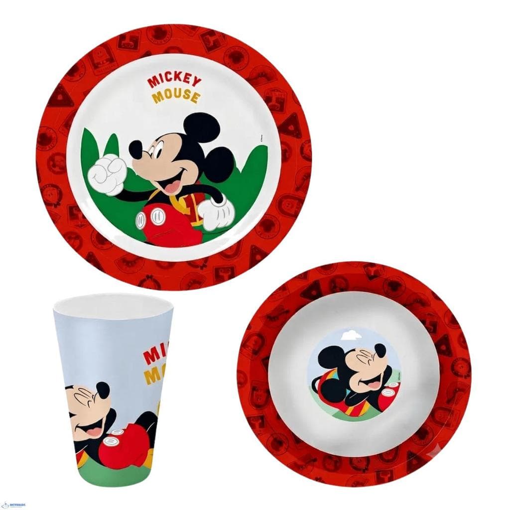 Kit Refeição Infantil Mickey Disney Melamina 3 Peças Livre De BPA Tuut