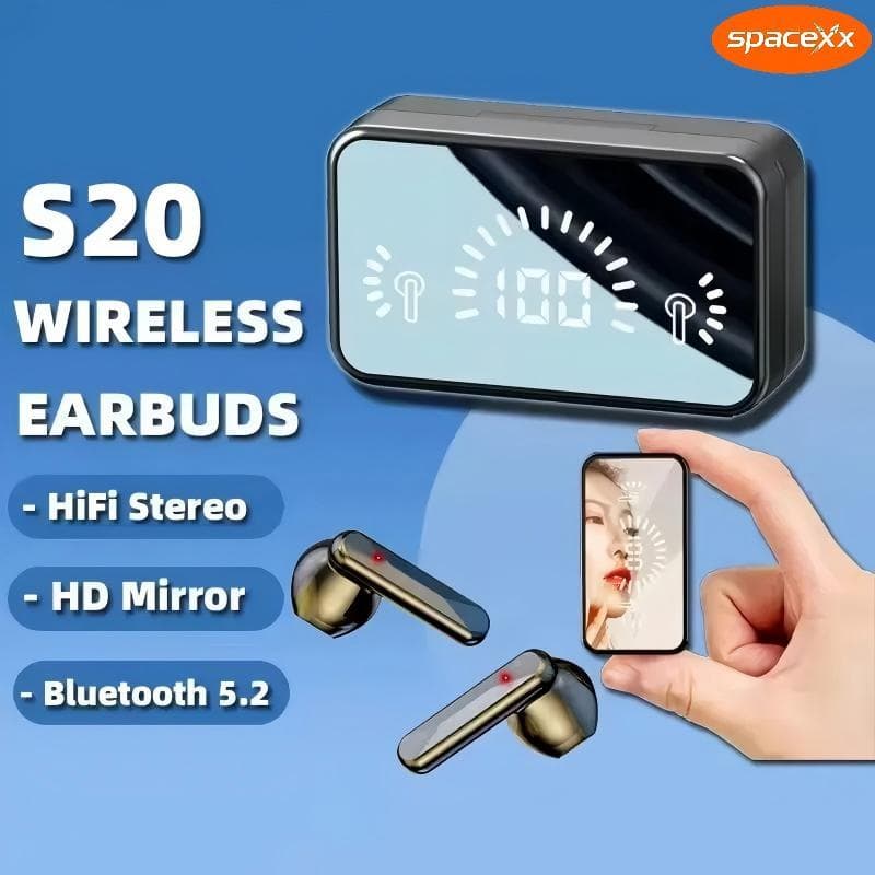 Fones De Ouvido Sem Fio Bluetooth 5.2 S20 TWS Com Binaural Touch HIFI Estéreo Esportivo De Áudio-Spacexx