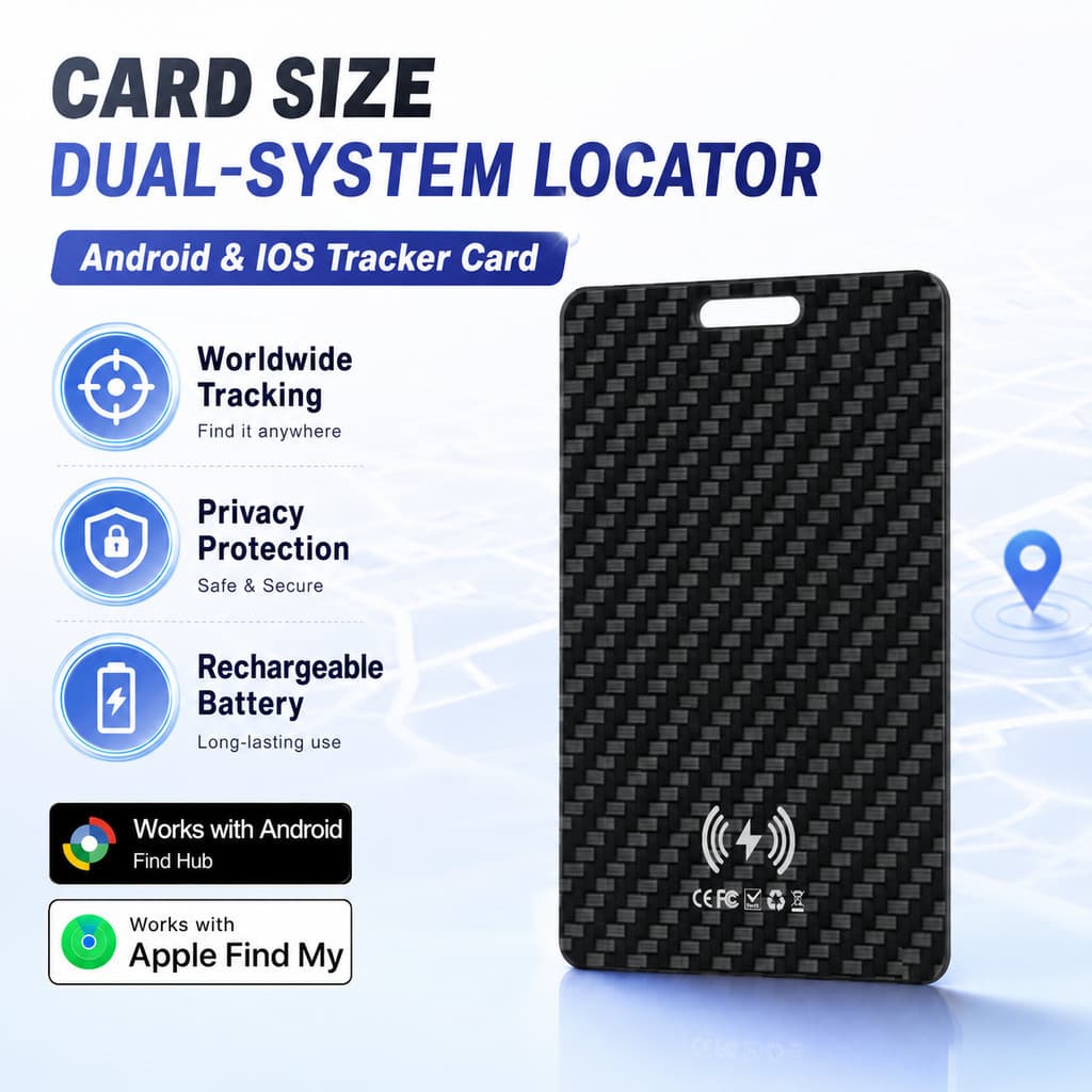 Cartão de rastreamento anti-perda inteligente ultrafino Apple Find My Android Find Hub compatível com IP68 à prova d'águ