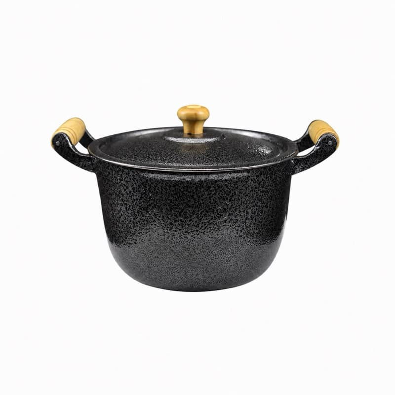 Caldeirão N°18 em Alumínio Batido Fundido Preto/craqueado 2,2 Litros Panela Cozinha