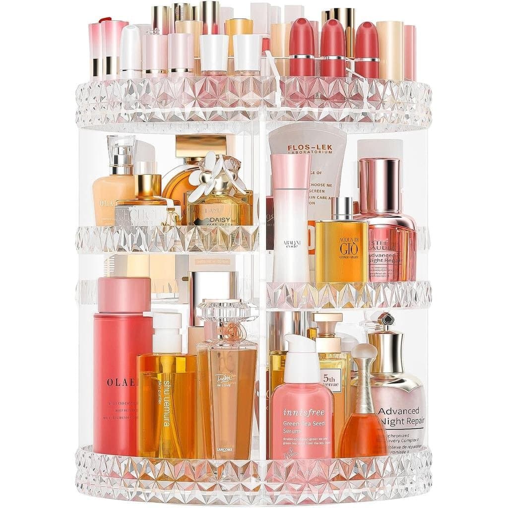 Organizador de Maquiagem Rotativo 360°, Organizador de Cosméticos Ajustável DIY [Produto Patenteado], Prateleira de Arma