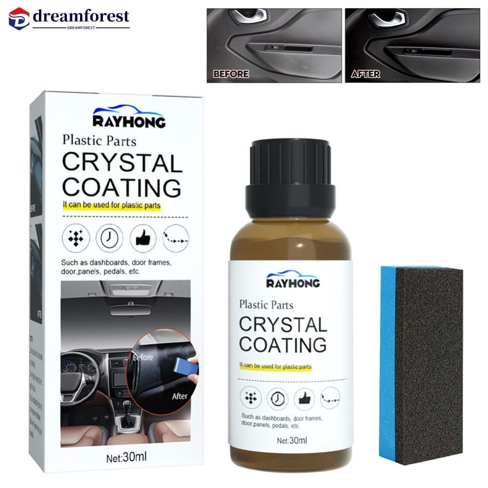 DREAMFOREST 30ml Carro Plástico Restaurador Revestimento Polonês Limpador De Couro Interior Assento Restauração Cera Ace