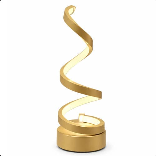 Abajur Espiral Led Moderno Mesa Quarto Sala Luxo Dimmer Dour Dourado-escuro Dourado 127/220v