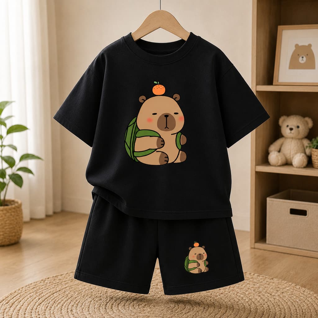 Conjunto Infantil  Masculino fofo Conjunto Menino Infantil Kit infantil Bermuda + Camisa Kids
