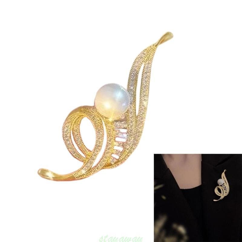 SRA Elegante Broche Feminino Musical Forma Alfinete Lapela Enfeites Pérolas Roupas Da Crachá A