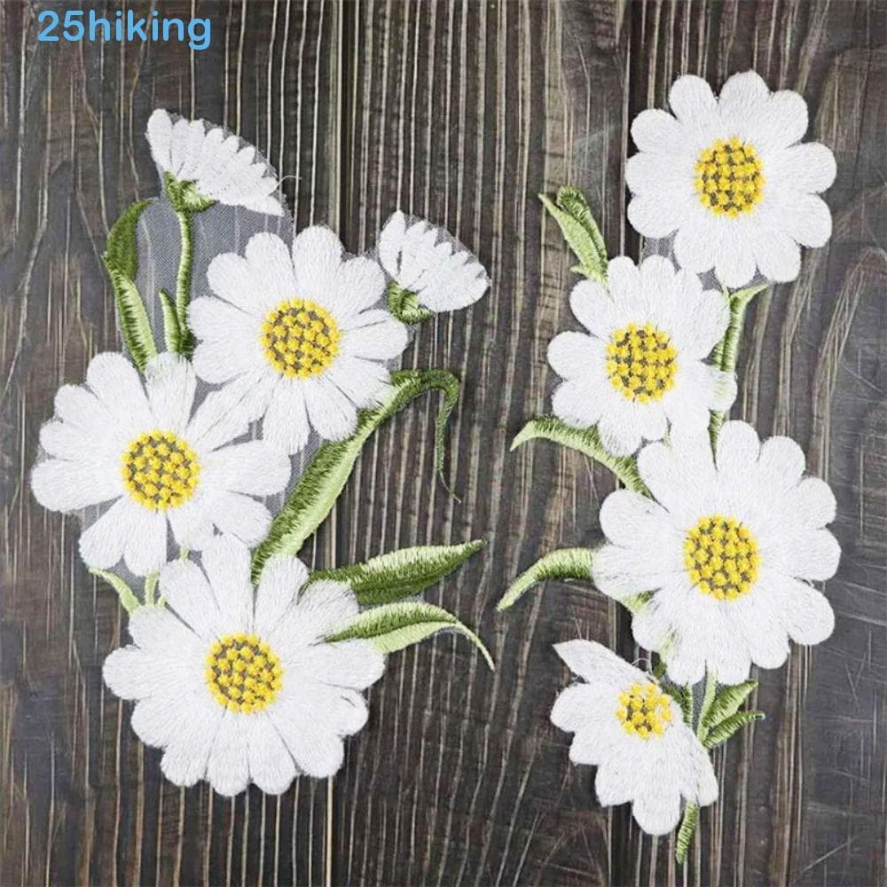 Patches Bordados De Flores , Apliques De Roupas Elegantes Com Margaridas , Remendos Requintados Vintage Para Reparo