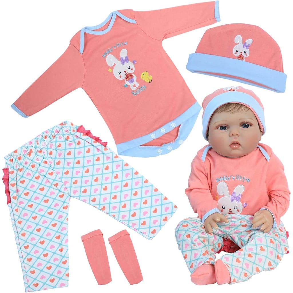 Roupas para Bonecas Reborn SCOM - Conjunto de 4 Peças para Bonecas de 20, 22 e 24 Polegadas, Rosa, Conjunto de Roupas Re