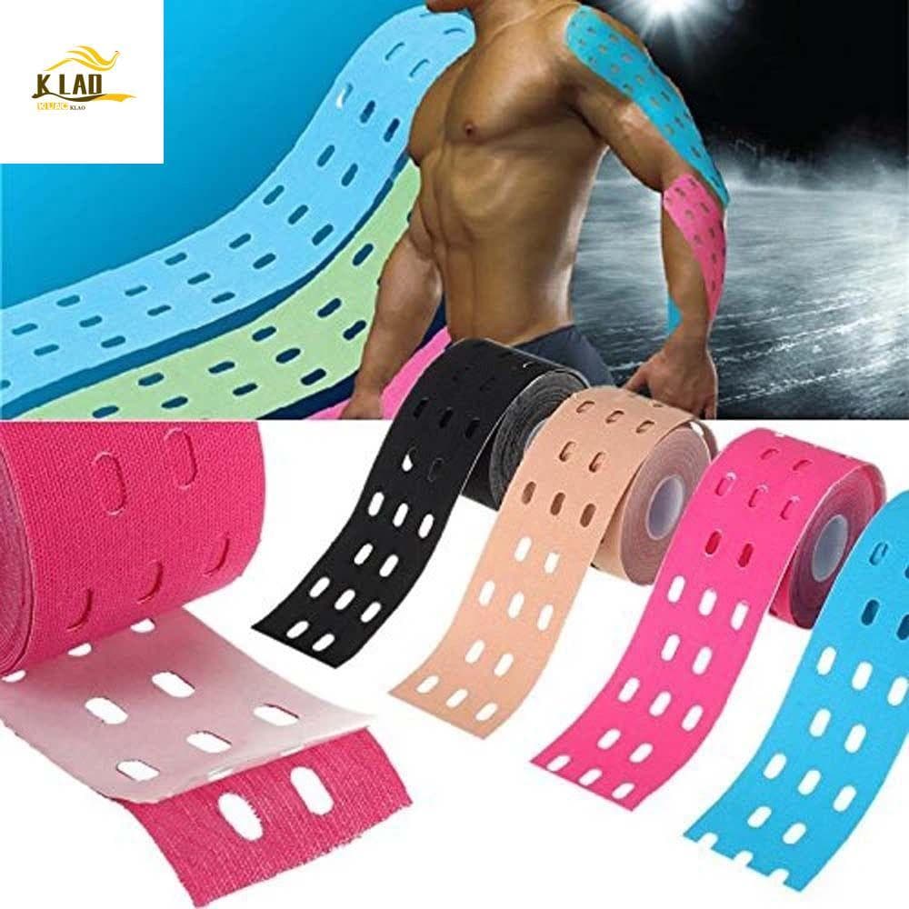 Fita Muscular KLAOSD , Terapêutica Elástica De 5m X 5cm , Bandagem Autoadesiva Perfurada Para Fisioterapia