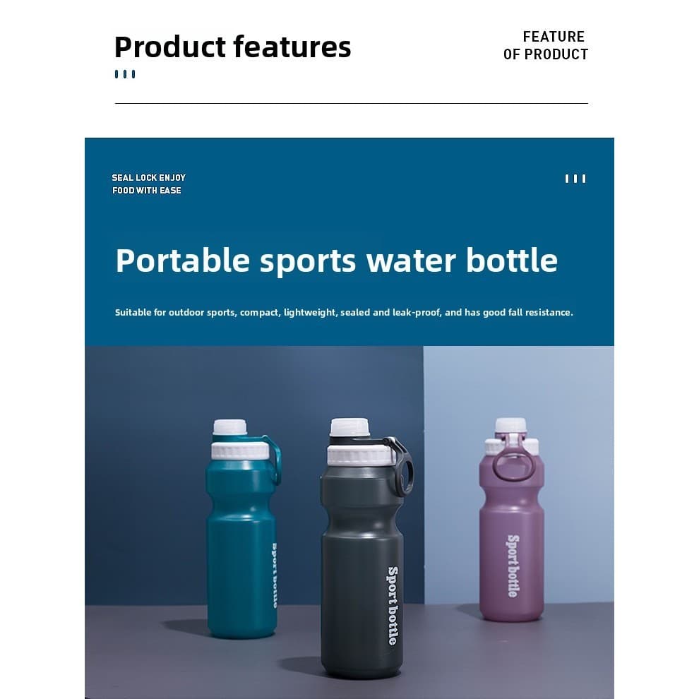 Copo de água esportivo simples portátil masculino estudante garrafa de água portátil de grande capacidade