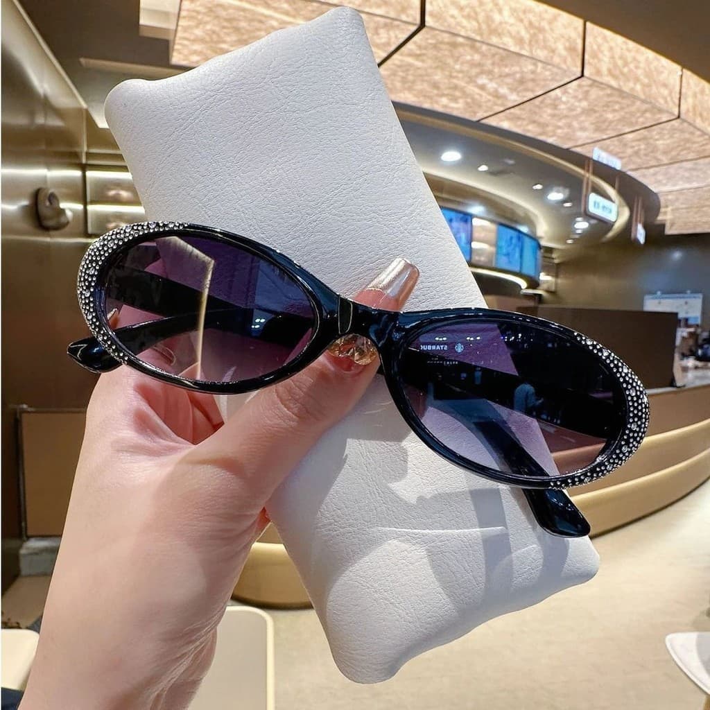 2026 novo estilo moda versão coreana senhoras elegante óculos de sol cravejados de diamantes condução viagem protetor so