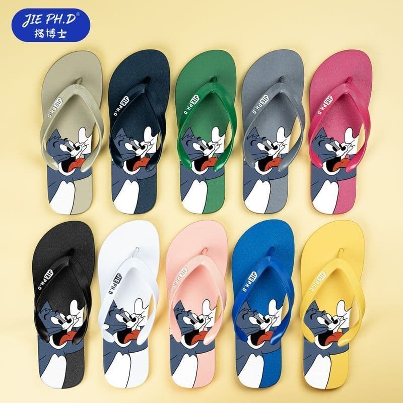 Chinelos masculinos femininos verão desenho animado interior ao ar livre antiderrapante resistente ao desgaste flip @