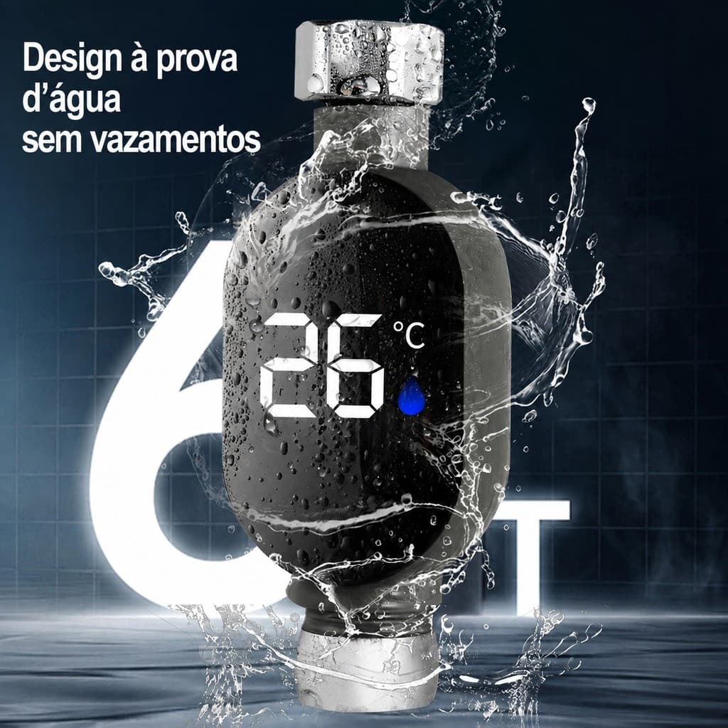 Termômetro Digital para Chuveiro com LED Controle de Temperatura Infantil