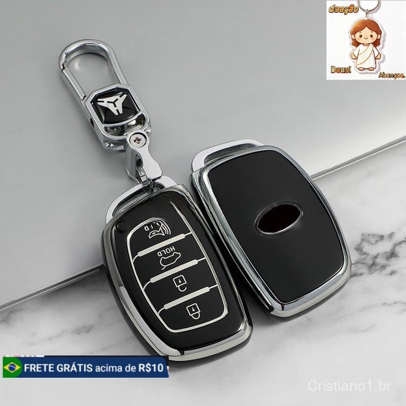 Capa de Chave TPU de 3 ou 4 Botões para Hyundai Tucson, Santa Fe, Sonata, Elantra, Accent, Creta, Ix35, Ix25, i20, i30 9