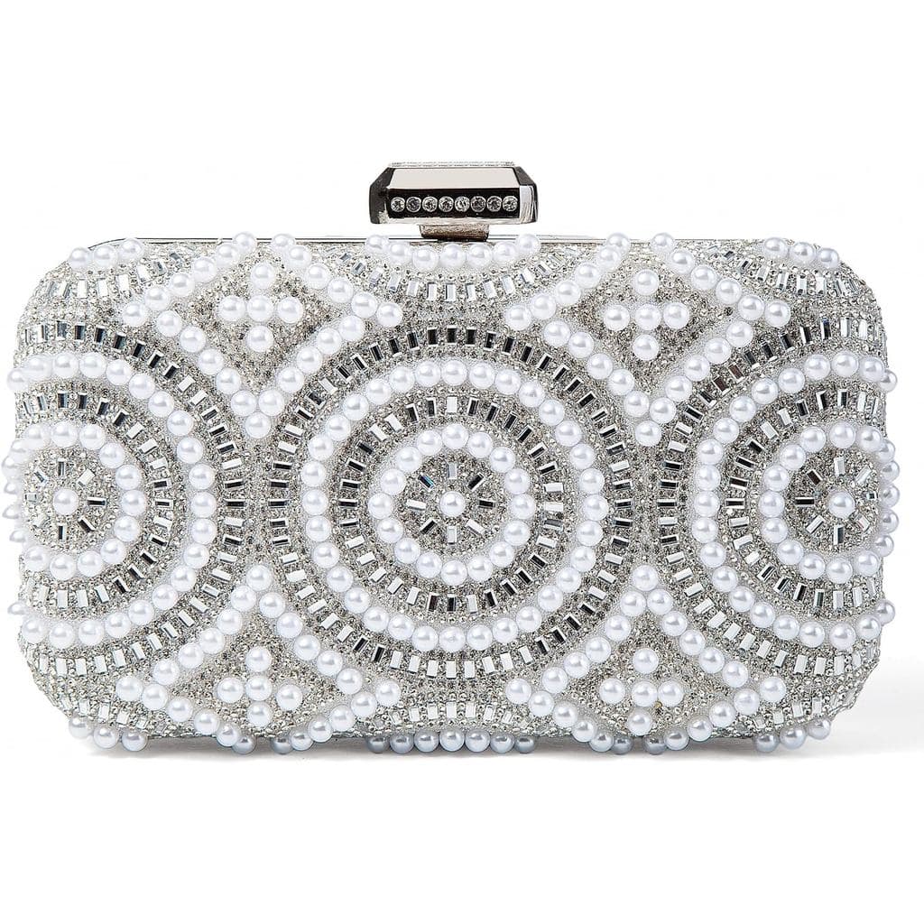 Bolsa de Mão Feminina com Brilho de Strass e Pérolas, Bolsa de Ombro Brilhante para Casamento, Festa e Baile de Formatur