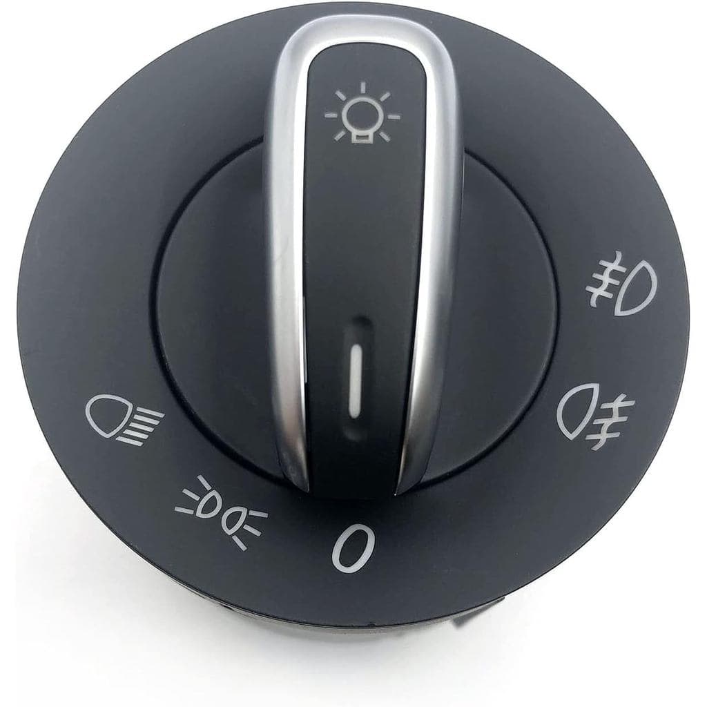 DEVMO Interruptor de Farol Euro Cromado 5ND941431A Compatível com Golf Jetta MK5 / Golf Jetta MK6 / Passat B6 / Passat C