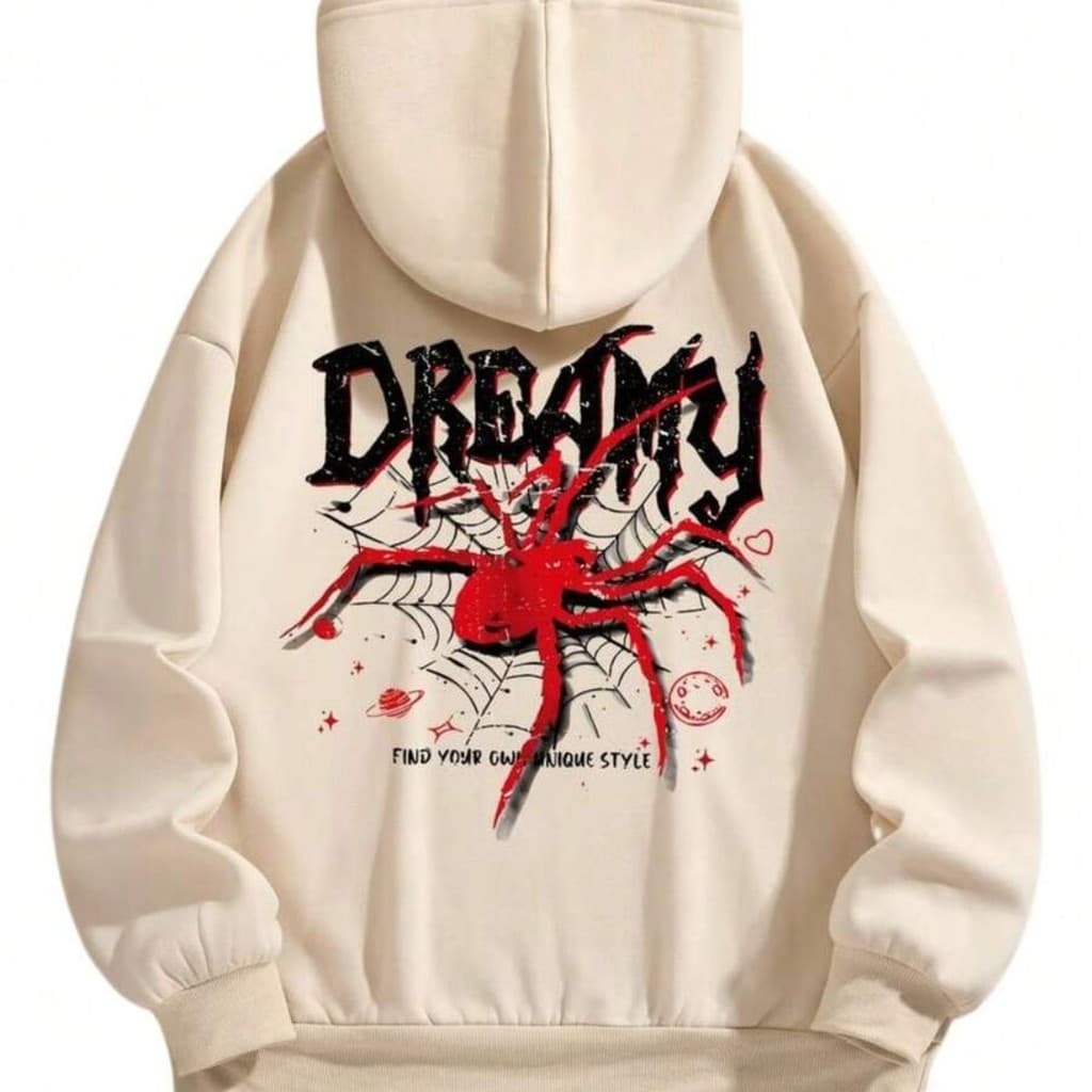 Moletom Canguru Aranha Estampado Flanelado Dreamy Streetwear