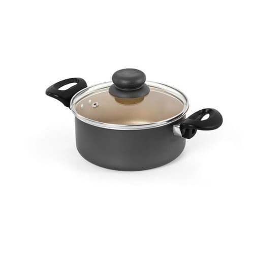 Panela Caçarola Pequena Antiaderente Preta e Creme nº18
