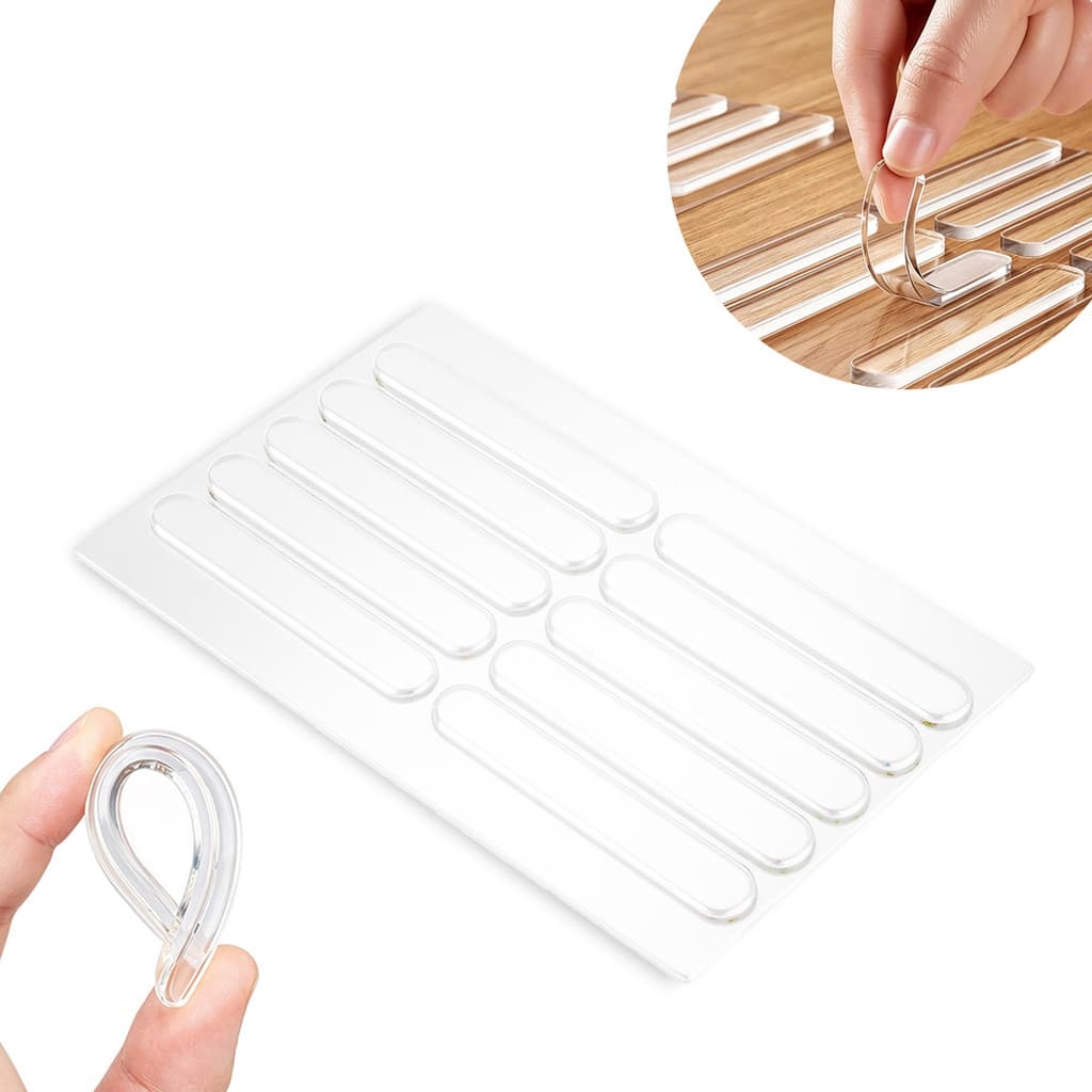 Kit 10 Unidades Protetor Silicone Transparente Anti Impacto Adesivo Protege Maçaneta, Parede e Todos Tipos de Móveis