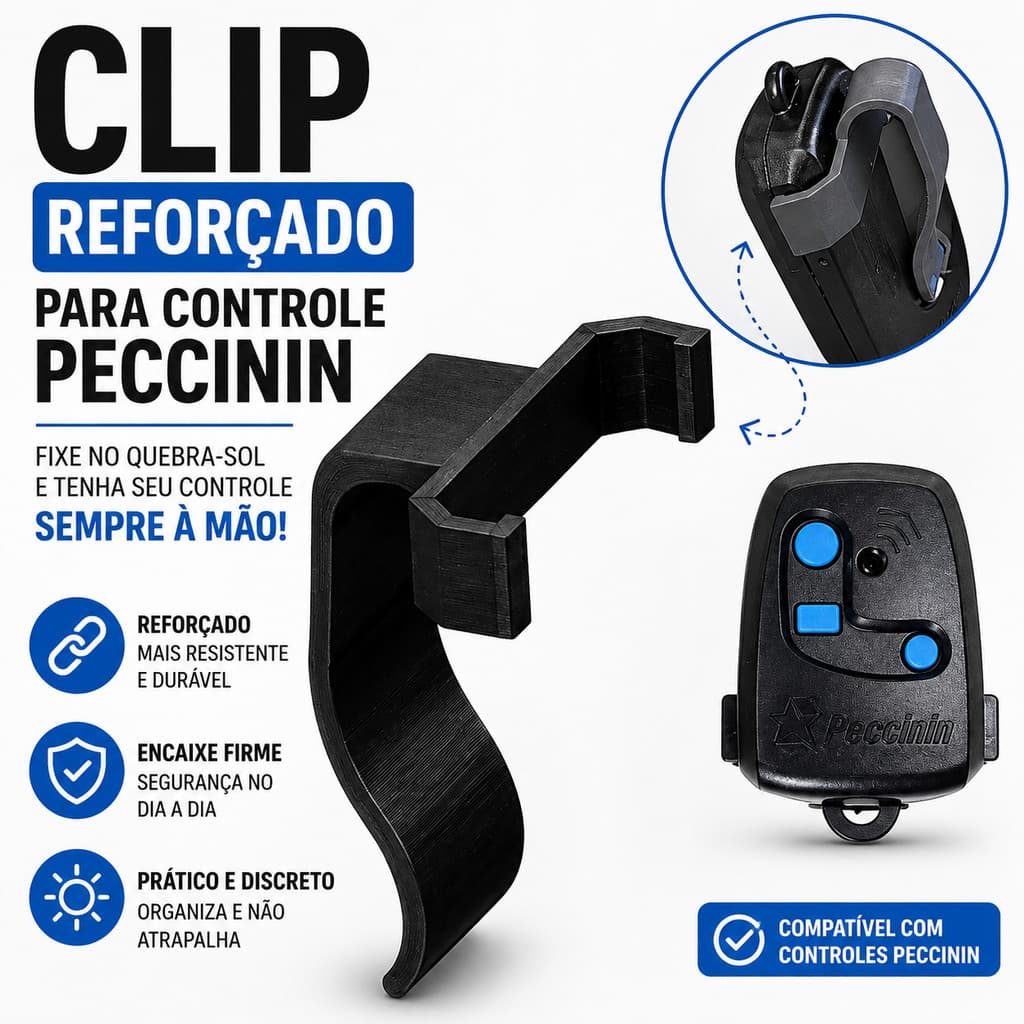 Clip Reforçado alça Para Controle Remoto Peccinin - Suporte