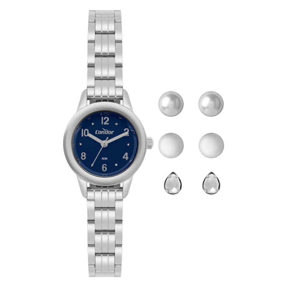 Kit Relógio Condor Feminino Mini Prata - CO2035NZN/K4A