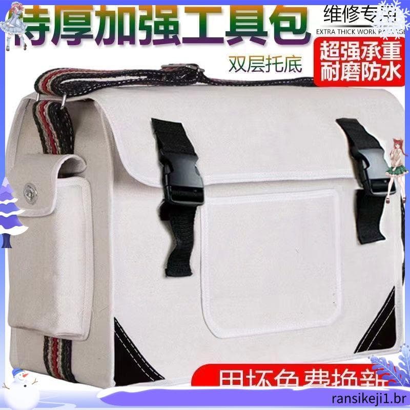 Bolsa de ferramentas especial para eletricista, bolsa de lona grande multifuncional para reparo de madeira, bolsa de omb