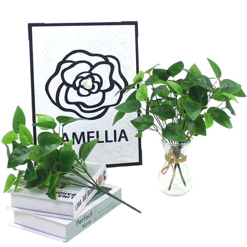 Decoração de Planta Verde Artificial em Vaso para Sala de Estar Interna, Arranjo Floral, Ornamento de Planta Pequena com