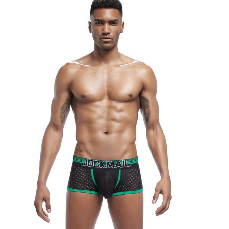 Cuecas boxer masculinas de malha de secagem rápida, cuecas boxer de seda gelada respirável para jovens, calças de moleto