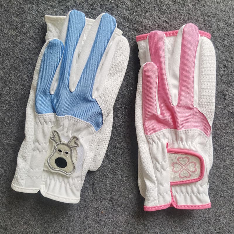 Novo estilo luvas de golfe das crianças respirável resistente ao desgaste confortável juventude luvas de pano de golfe m