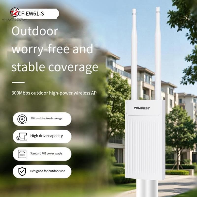 Repetidor Wi-Fi Externo 300Mbps AP POE Roteador Extensor De Sinal De Longo Alcance Amplificador Estação Base Omnidirecio